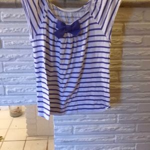 Purple and white T-shirt